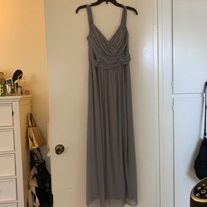 David’s Bridal mercury grey bridesmaid dress